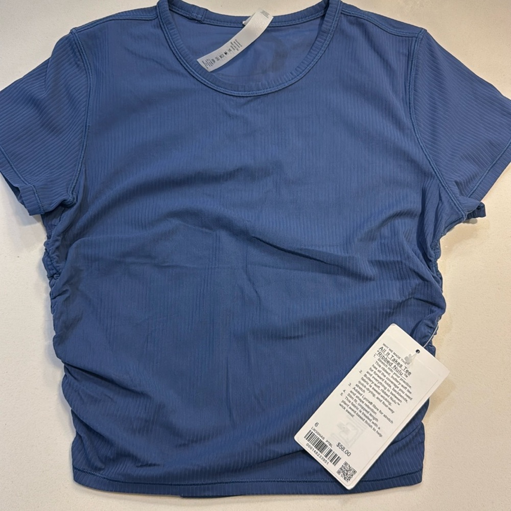 All it takes ribbed Niki lululemon pitch blue brand new with tags